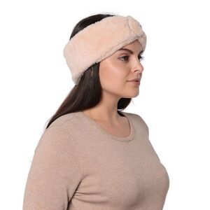 Faux Fur Headbands Khaki